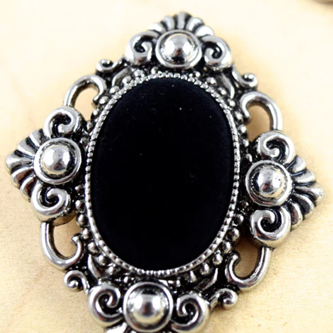 1 Piece Vintage Gothic Silver Cameo Pendants Large 2.25 x 2 Inch